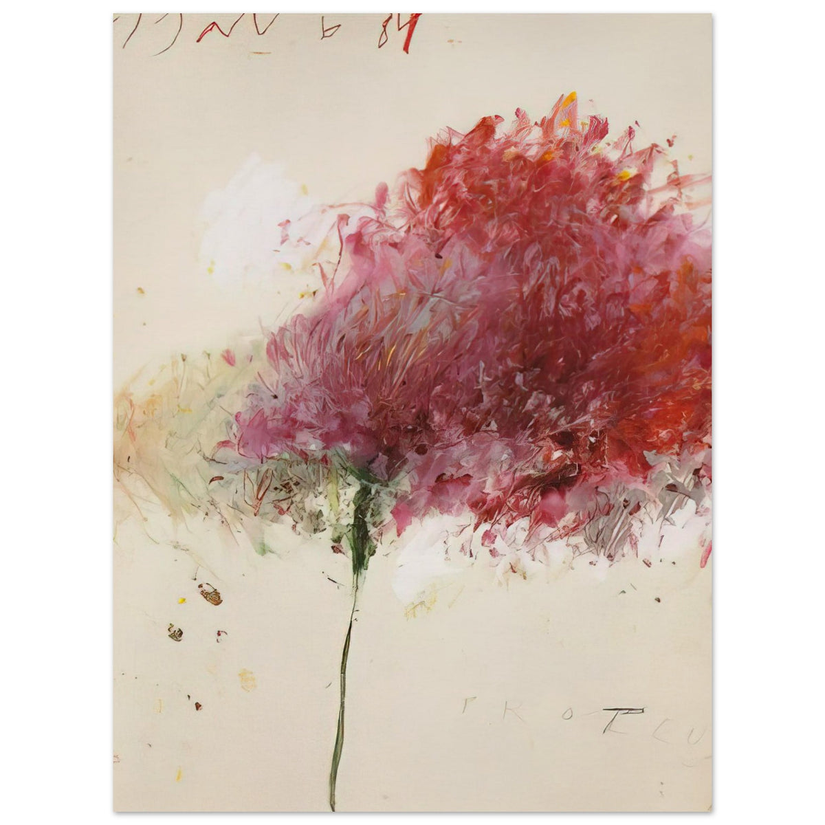 Proteus by Cy Twombly, poster, vibrant floral-inspired forms, spontaneous gestures, 60x80 cm (24x32 in)