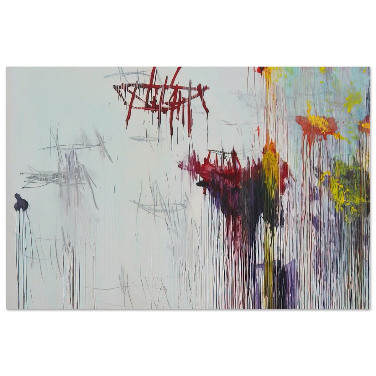 Lepanto, Part VI by Cy Twombly poster, 40 × 60 cm / 16 × 24 in: This expressive composition combines a pale background with energetic black and burgundy lines….
