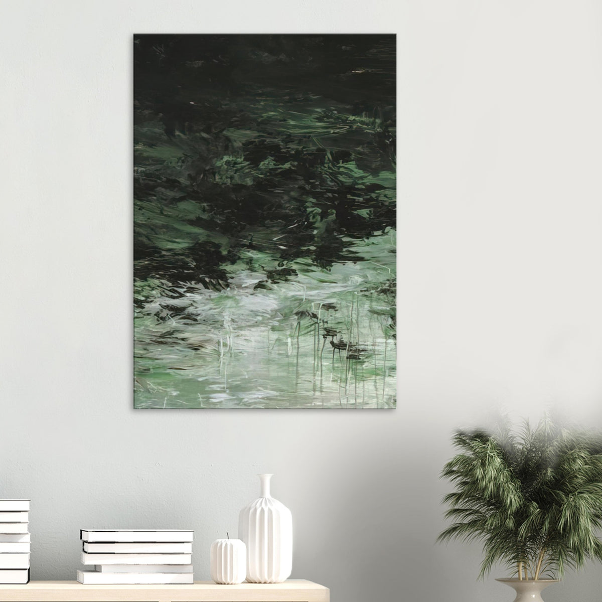 Untitled (A Painting in Nine Parts), Part VIII by Cy Twombly, canvas print, deep forest green, olive