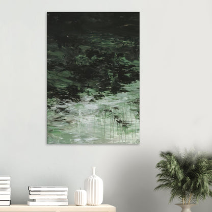 Untitled (A Painting in Nine Parts), Part VIII by Cy Twombly, canvas print, deep forest green, olive
