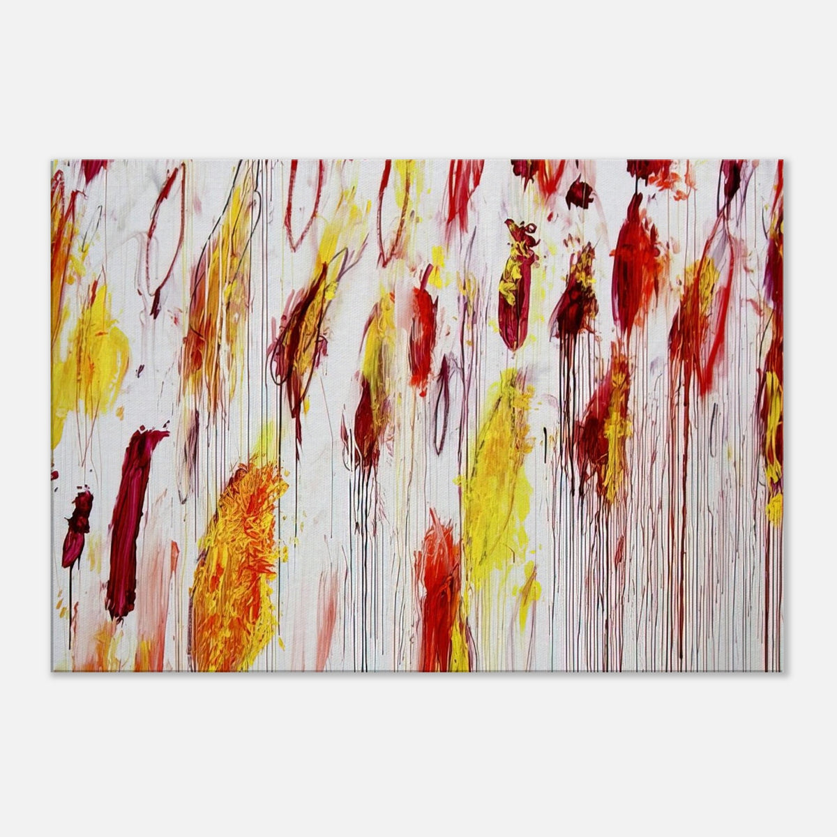 Lepanto, Part IV by Cy Twombly canvas print: This vibrant composition features sweeping vertical gestures, energetic brushstrokes….