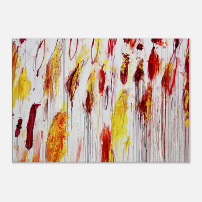 Lepanto, Part IV by Cy Twombly canvas print: This vibrant composition features sweeping vertical gestures, energetic brushstrokes….