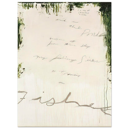 Untitled (A Painting in Nine Parts), Part I by Cy Twombly, poster, pale, almost white surface, 27x35 cm (11x14 in)