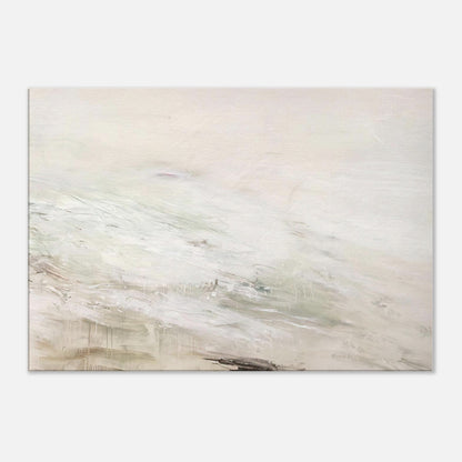 Hero and Leandro (A Painting in Four Parts) Part II by Cy Twombly canvas print: This atmospheric composition features an expansive pale background with flowing white and gray….