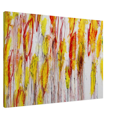 Lepanto, Part I by Cy Twombly canvas print, 40 × 50 cm / 16 × 20 in: This vibrant composition features sweeping vertical strokes, spontaneous lines….