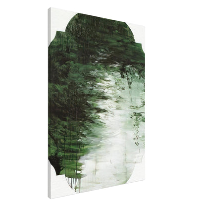 Untitled (A Painting in Nine Parts), Part V by Cy Twombly, canvas print, layered forest green, olive, 45x60 cm (18x24 in)