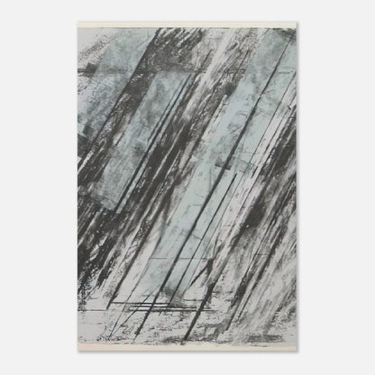 Untitled (Bastian 38) by Cy Twombly, poster, sweeping diagonal strokes, layered black and gray marks