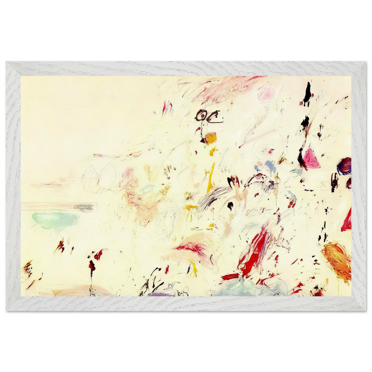 Bay of Naples by Cy Twombly framed art print, 28 × 43 cm / XL (11 × 17 in), wood frame: Inspired by the atmosphere and light of the Bay of Naples in Italy, this distinctive composition combines….