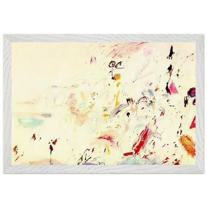 Bay of Naples by Cy Twombly framed art print, 28 × 43 cm / XL (11 × 17 in), wood frame: Inspired by the atmosphere and light of the Bay of Naples in Italy, this distinctive composition combines….