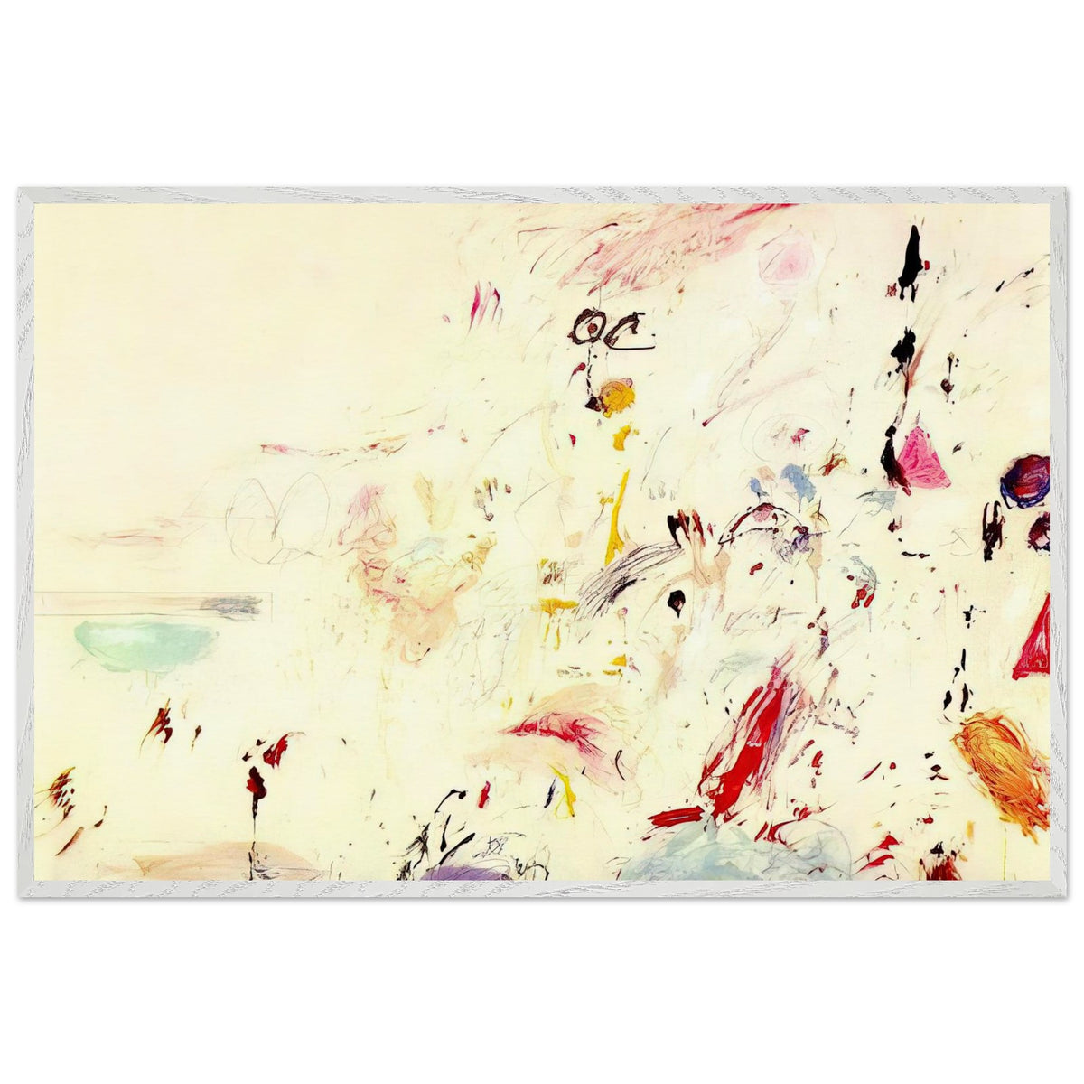 Bay of Naples by Cy Twombly framed art print, 800 × 1200 mm 32 × 48 inch, black frame: Inspired by the atmosphere and light of the Bay of Naples in Italy, this distinctive composition combines….