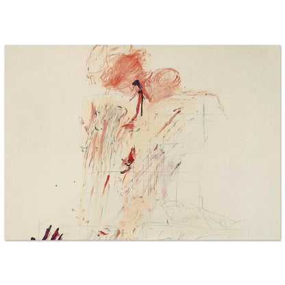 Death of Pompey (Rome) by Cy Twombly poster, 50 × 70 cm / 20 × 28 in: This dramatic composition features expressive red and reddish-orange marks across a pale background….