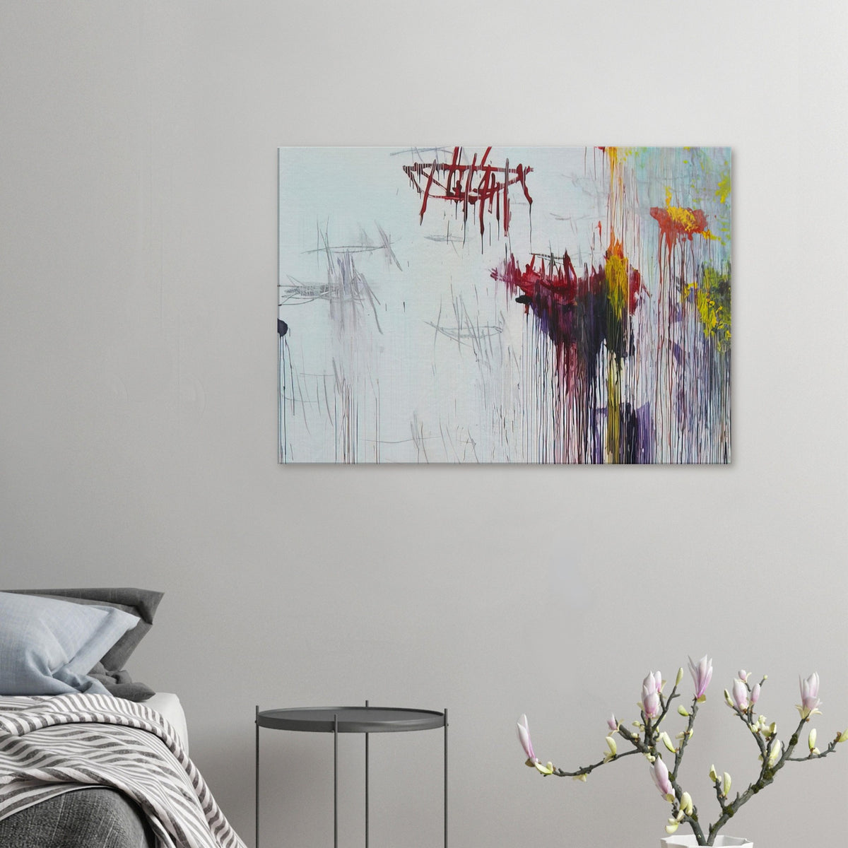 Lepanto, Part VI by Cy Twombly canvas print: This compelling composition features a pale background layered with spontaneous black lines….