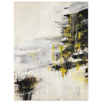 Quattro Stagioni II. Inverno by Cy Twombly, poster, bold black brushstrokes, flowing white and gray paint, 60x80 cm (24x32 in)