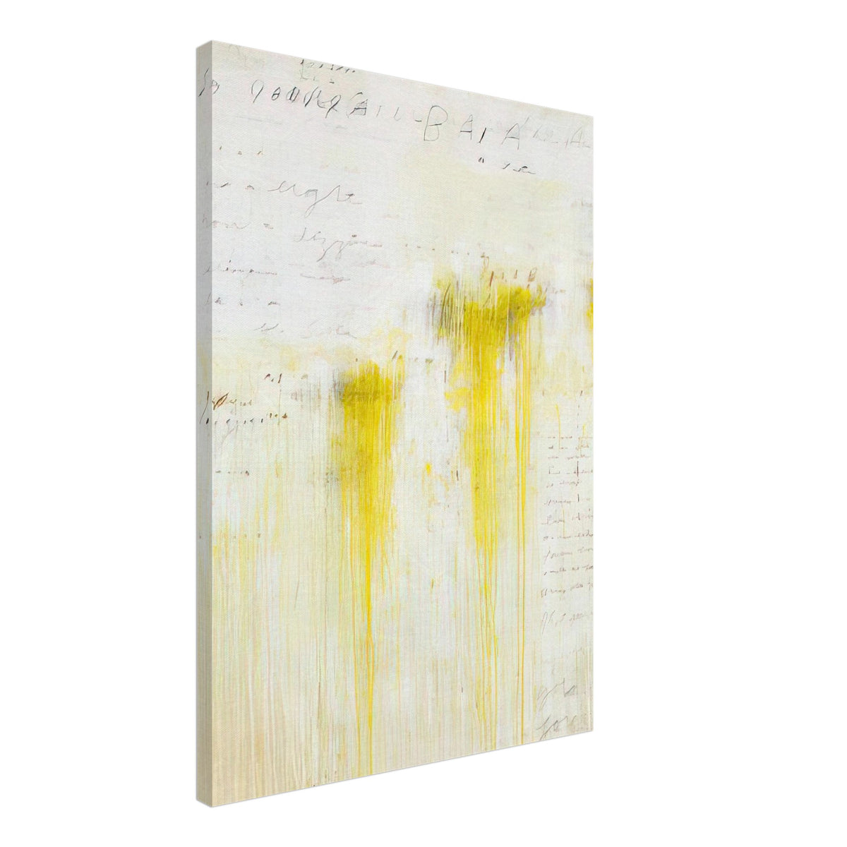 Quattro Stagioni II. Estate by Cy Twombly, canvas print, luminous yellow pigments, subtle orange accents, 50x70 cm (20x28 in)