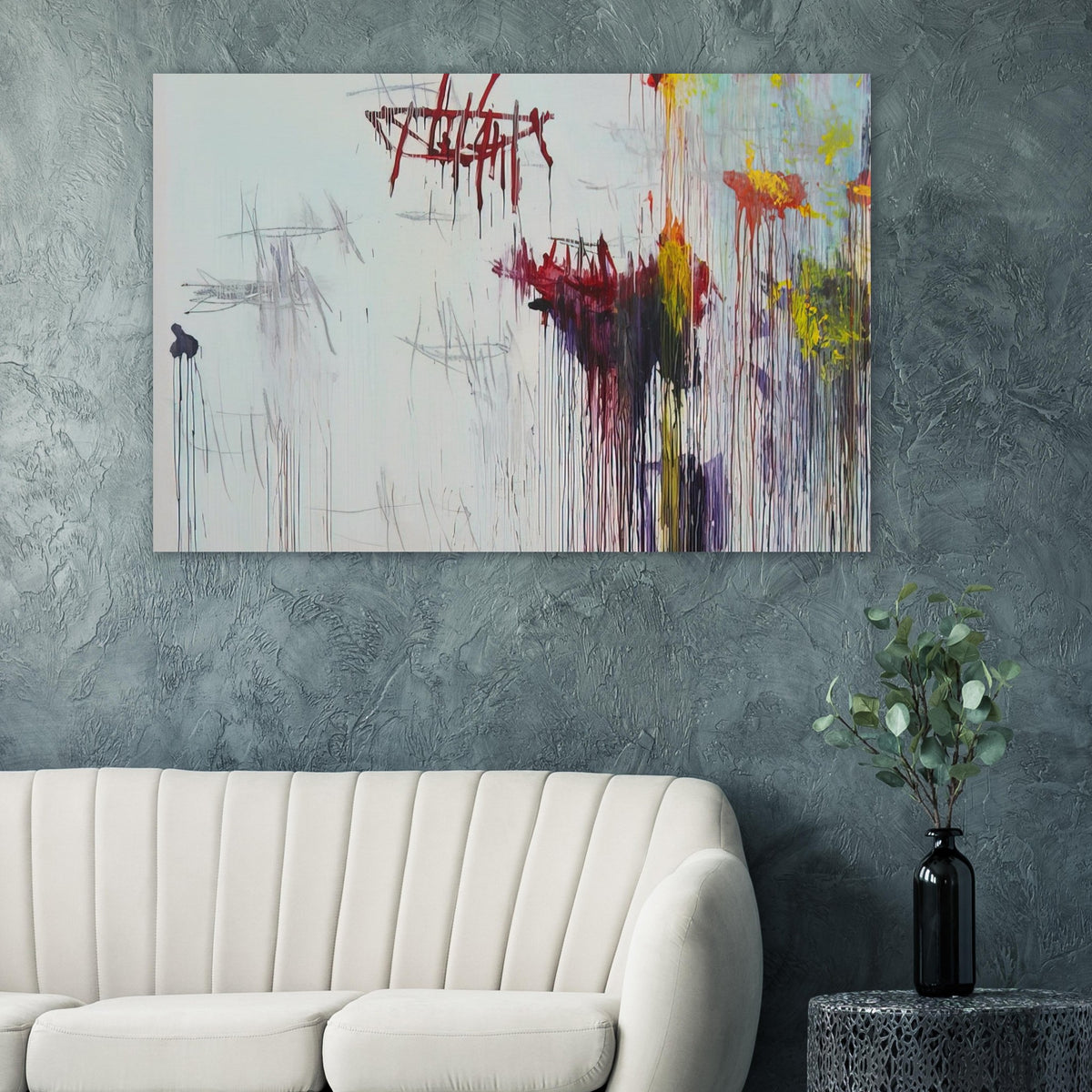 Lepanto, Part VI by Cy Twombly poster: This expressive composition combines a pale background with energetic black and burgundy lines….