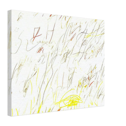 Blue Room by Cy Twombly canvas print, 70 × 100 cm / 28 × 40 in: a warm, pale background covered with delicate lines, spontaneous scribbles….