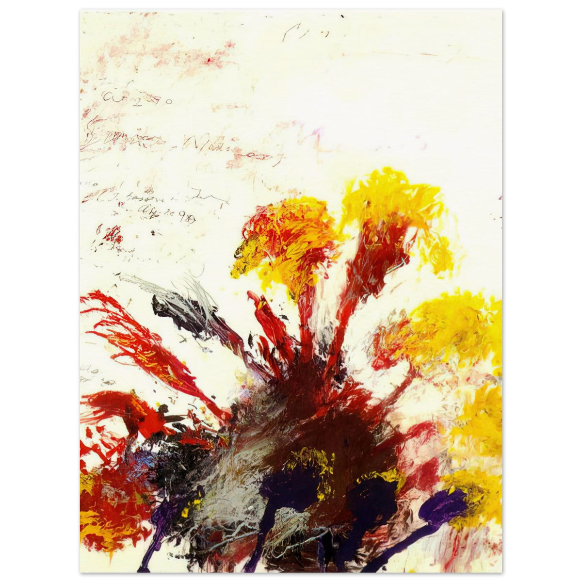 Summer Madness by Cy Twombly, poster, explosion of red, crimson, 40x50 cm (16x20 in)