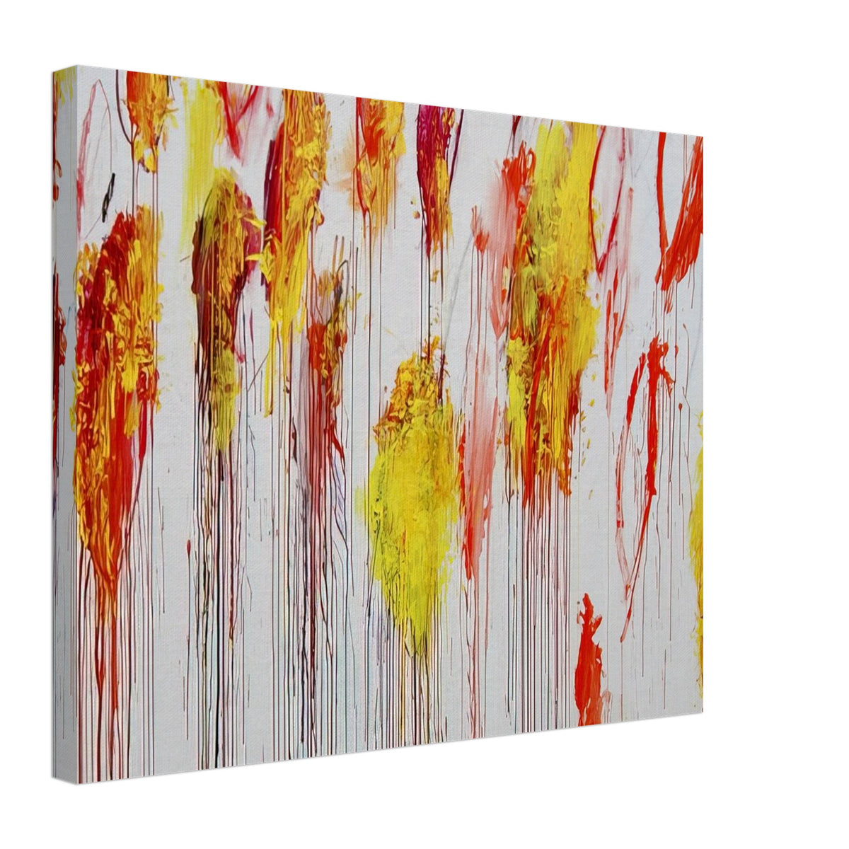 Lepanto, Part XII by Cy Twombly canvas print, 50 × 75 cm / 20 × 30 in: This striking composition features a pale turquoise background layered with vivid yellow, golden ochre….