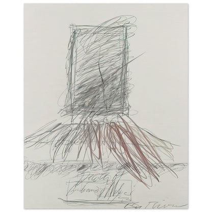 Untitled Abstract Drawing by Cy Twombly, poster, 75x100 cm / 30x40″; overlapping graphite lines, spontaneous scribbles, and sweeping gestures in subtle shades of gray, black
