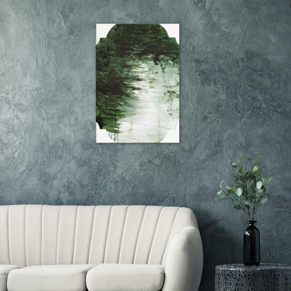 Untitled (A Painting in Nine Parts), Part V by Cy Twombly, canvas print, layered forest green, olive