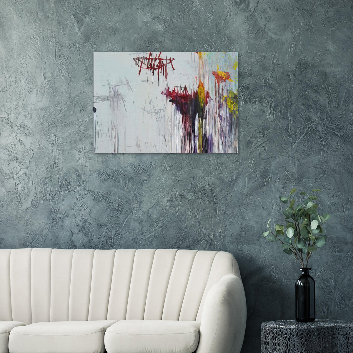 Lepanto, Part VI by Cy Twombly canvas print: This compelling composition features a pale background layered with spontaneous black lines….