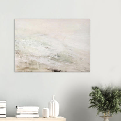 Hero and Leandro (A Painting in Four Parts) Part II by Cy Twombly canvas print: This atmospheric composition features an expansive pale background with flowing white and gray….