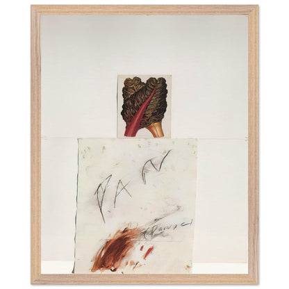 Pan by Cy Twombly, framed art print, natural imagery, abstract drawing, 60x80 cm (24x32 in), white frame