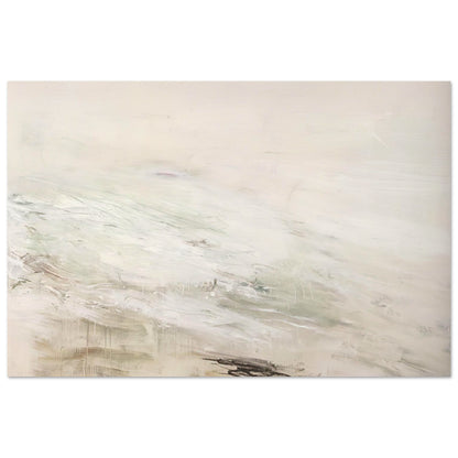 Hero and Leandro (A Painting in Four Parts) Part II by Cy Twombly poster, A3 (29.7 × 42 cm): a pale, expansive background layered with delicate white and gray brushstrokes, subtle beige tones….
