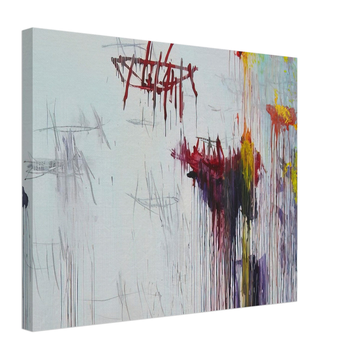 Lepanto, Part VI by Cy Twombly canvas print, 60 × 90 cm / 24 × 36 in: This compelling composition features a pale background layered with spontaneous black lines….