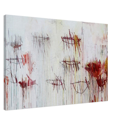 Lepanto, Part IX by Cy Twombly canvas print, 50 × 75 cm / 20 × 30 in: a pale background layered with fine black lines, loose sketch-like forms….