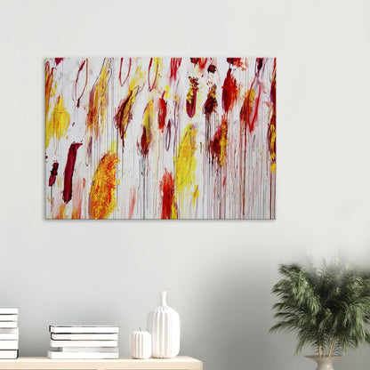 Lepanto, Part IV by Cy Twombly canvas print: This vibrant composition features sweeping vertical gestures, energetic brushstrokes….