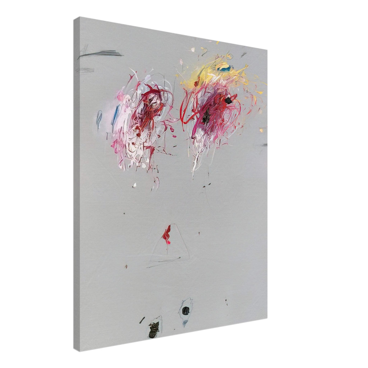 Nine Discourses on Commodus, Part IV by Cy Twombly, canvas print, muted gray background, delicate geometric lines, 60x75 cm (24x30 in)