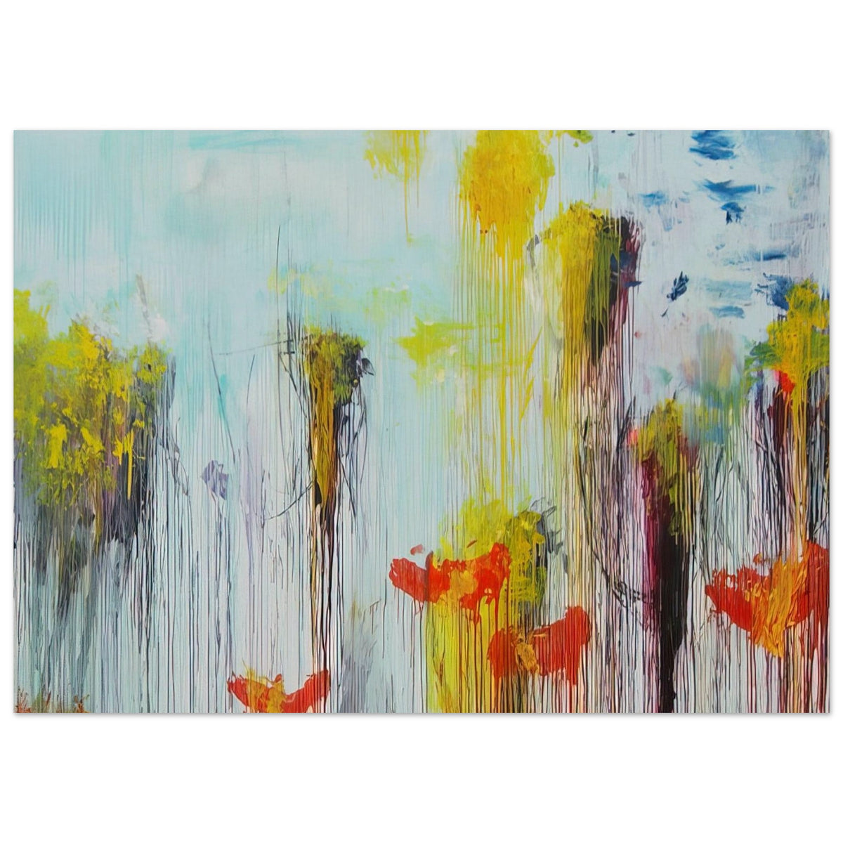 Lepanto, Part VII by Cy Twombly poster, A0 (84.1 × 118.9 cm): This expressive composition features a luminous pale blue background layered with vivid yellow….