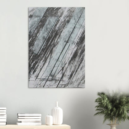 Untitled (Bastian 38) by Cy Twombly, canvas print, sweeping diagonal strokes, textured black and gray marks