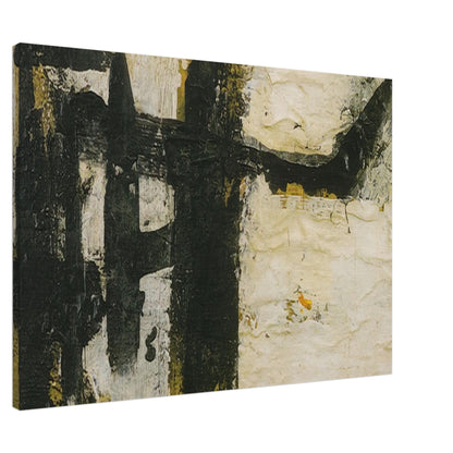 Landscape by Cy Twombly canvas print, 40 × 50 cm / 16 × 20 in: This compelling composition features bold black forms, irregular geometric shapes….