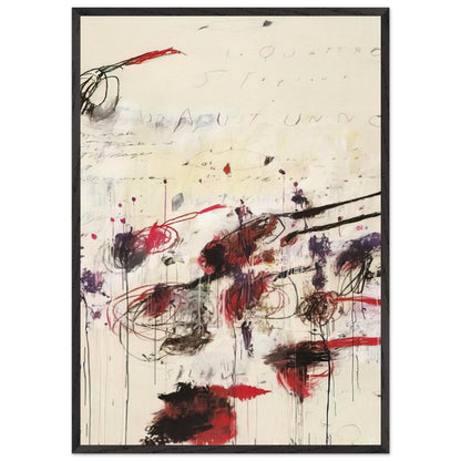 Quattro Stagioni: Autunno by Cy Twombly, framed art print, sweeping brushstrokes, spontaneous scribbles, 27x35 cm (11x14 in), white frame