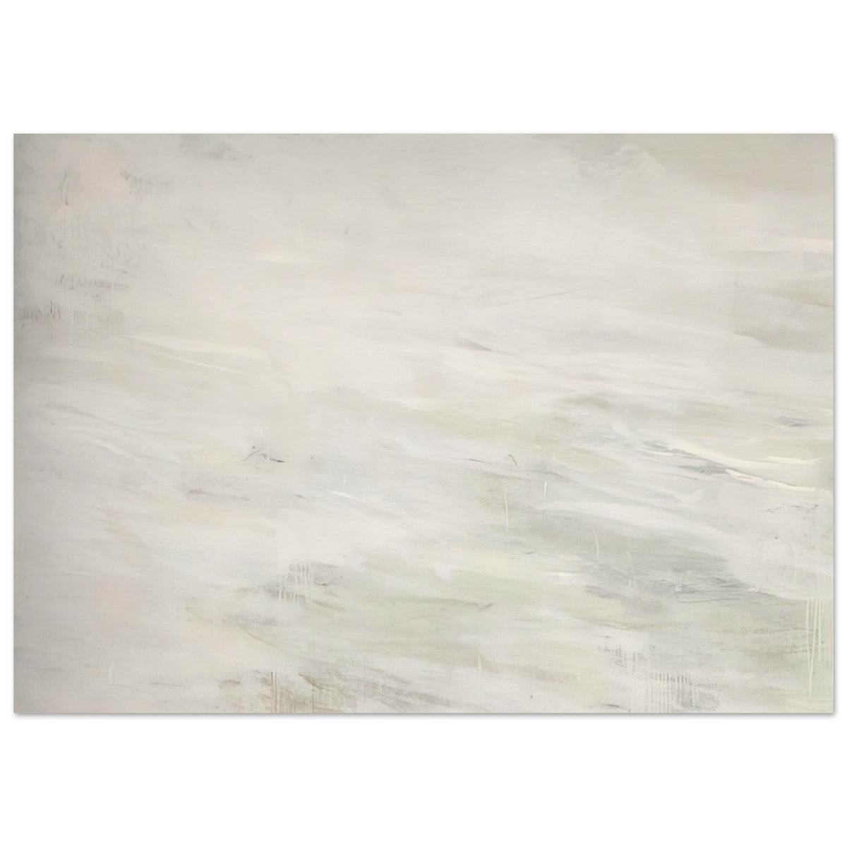 Hero and Leandro (A Painting in Four Parts) Part III by Cy Twombly poster, 100 × 150 cm / 40 × 60 in: This minimalist composition features broad, flowing brushstrokes in white, pale gray, ivory….
