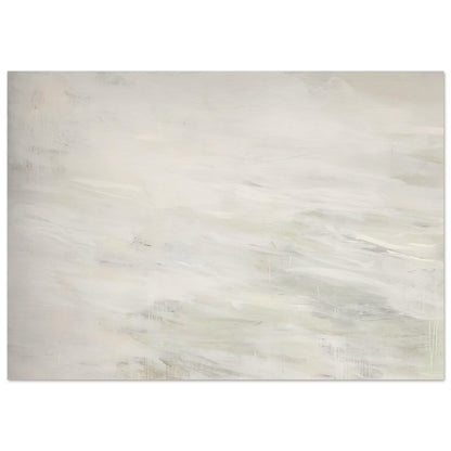 Hero and Leandro (A Painting in Four Parts) Part III by Cy Twombly poster, 100 × 150 cm / 40 × 60 in: This minimalist composition features broad, flowing brushstrokes in white, pale gray, ivory….