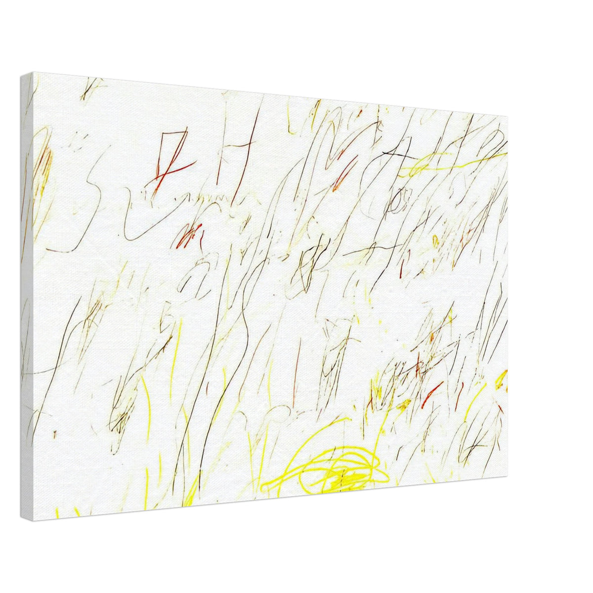 Blue Room by Cy Twombly canvas print, 60 × 90 cm / 24 × 36 in: a warm, pale background covered with delicate lines, spontaneous scribbles….