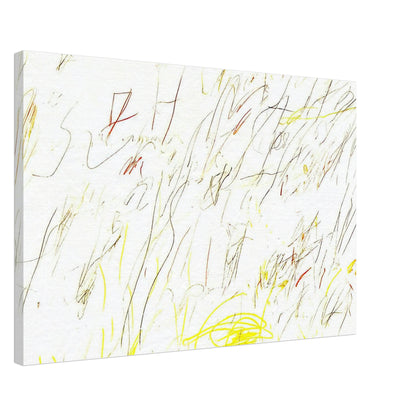 Blue Room by Cy Twombly canvas print, 60 × 90 cm / 24 × 36 in: a warm, pale background covered with delicate lines, spontaneous scribbles….