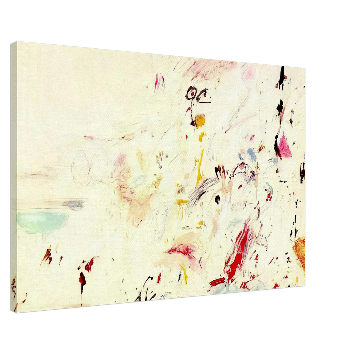 Bay of Naples by Cy Twombly canvas print, 50 × 75 cm / 20 × 30 in: a luminous cream background covered with delicate lines, spontaneous marks….