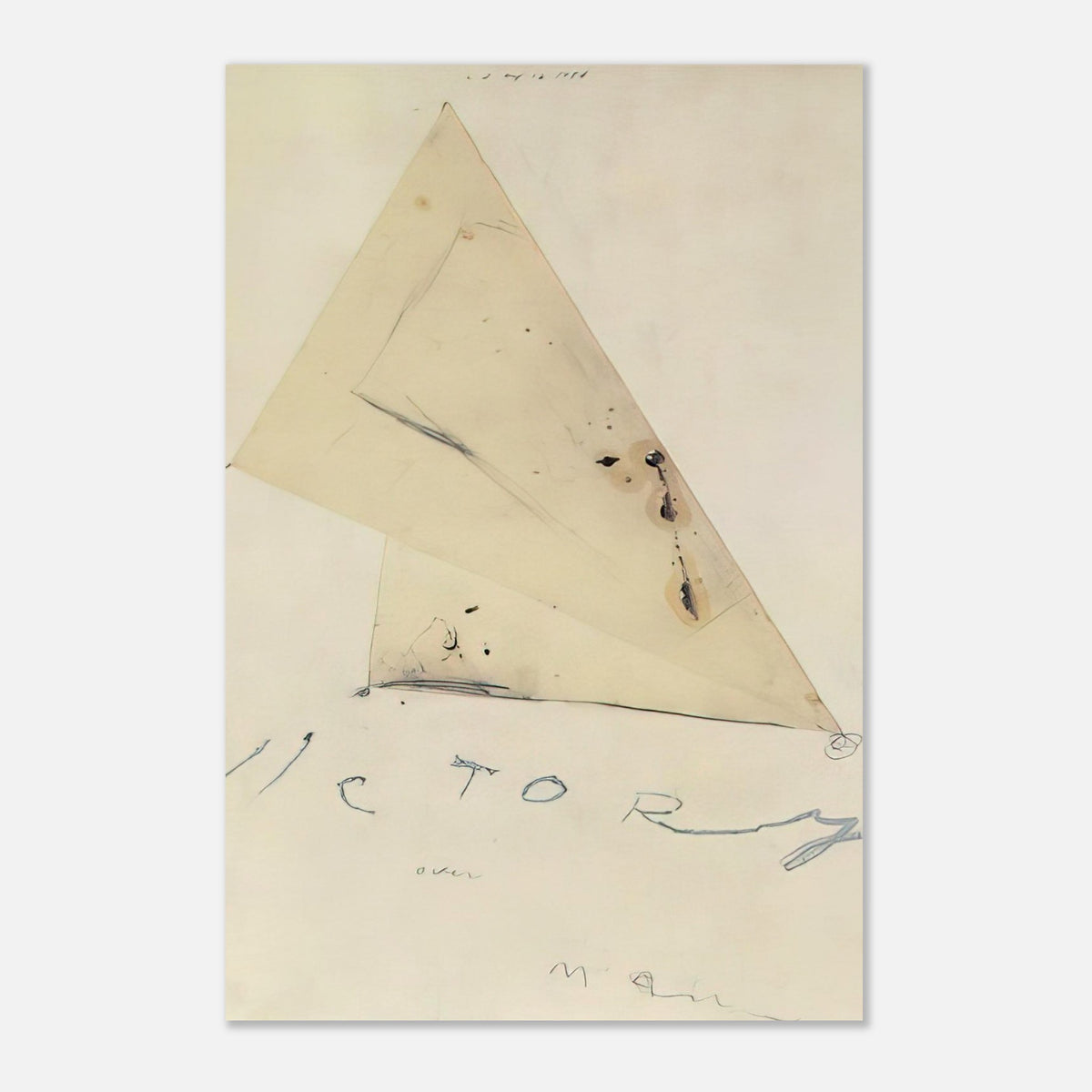 Victory by Cy Twombly, poster, overlapping triangular forms, delicate graphite lines