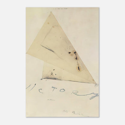 Victory by Cy Twombly, poster, overlapping triangular forms, delicate graphite lines