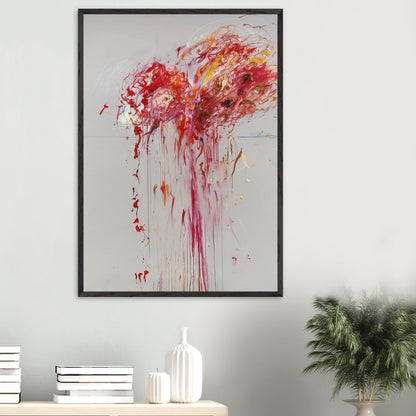 Nine Discourses on Commodus, Part VIII by Cy Twombly, framed art print, energetic red and crimson strokes, expressive pink and orange forms