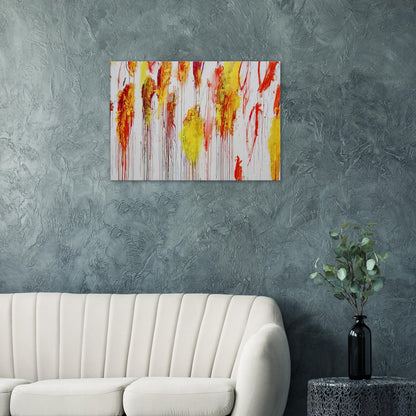 Lepanto, Part XII by Cy Twombly canvas print: This striking composition features a pale turquoise background layered with vivid yellow, golden ochre….