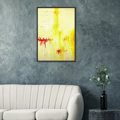 Quattro Stagioni I. Estate by Cy Twombly, framed art print, luminous yellow washes, energetic red brushstrokes