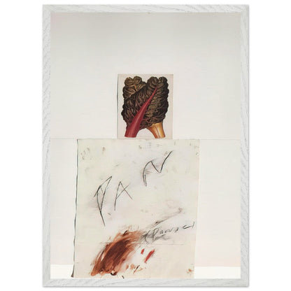 Pan by Cy Twombly, framed art print, natural imagery, abstract drawing, 40x50 cm (16x20 in), wood frame
