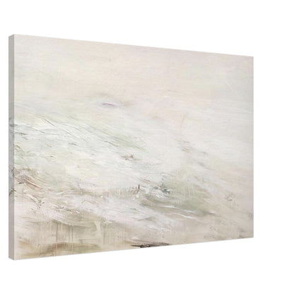 Hero and Leandro (A Painting in Four Parts) Part II by Cy Twombly canvas print, 50 × 75 cm / 20 × 30 in: This atmospheric composition features an expansive pale background with flowing white and gray….