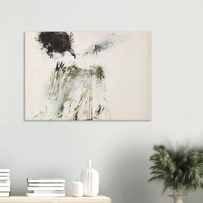 Ides of March by Cy Twombly canvas print: a pale background contrasted with concentrated black brushwork, loose graphite-like lines….