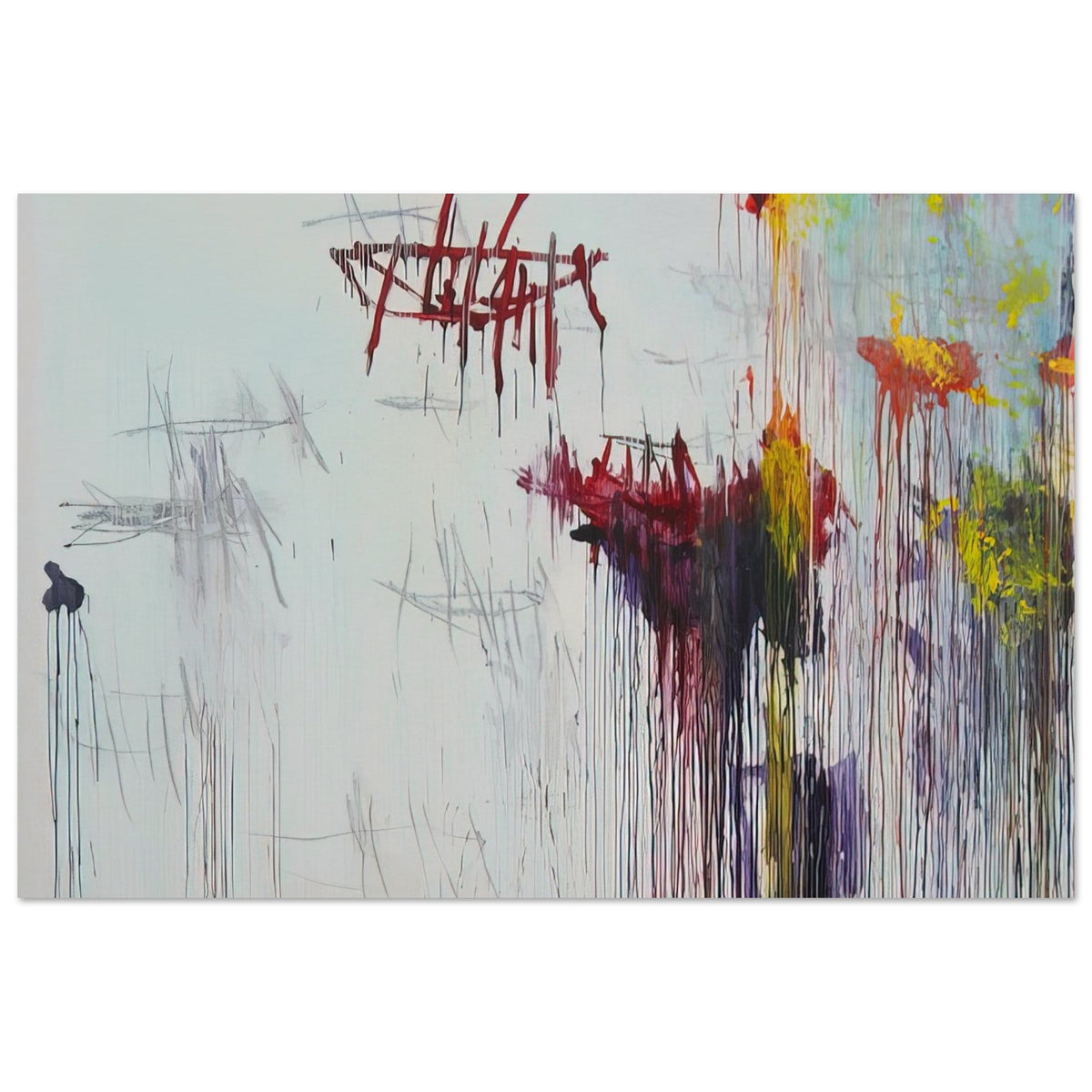 Lepanto, Part VI by Cy Twombly poster, A3 (29.7 × 42 cm): This expressive composition combines a pale background with energetic black and burgundy lines….